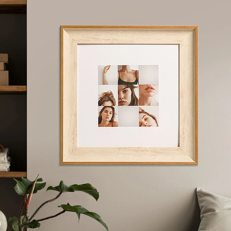 装裱画框海报儿童正方形相框外框简约正方形挂墙拼图字画框架书法