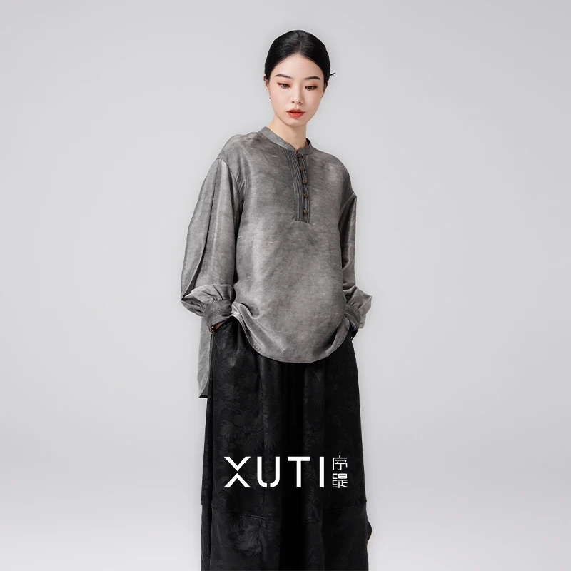 序缇春季新款复古国风新中式女装桑蚕丝上衣S06-6257