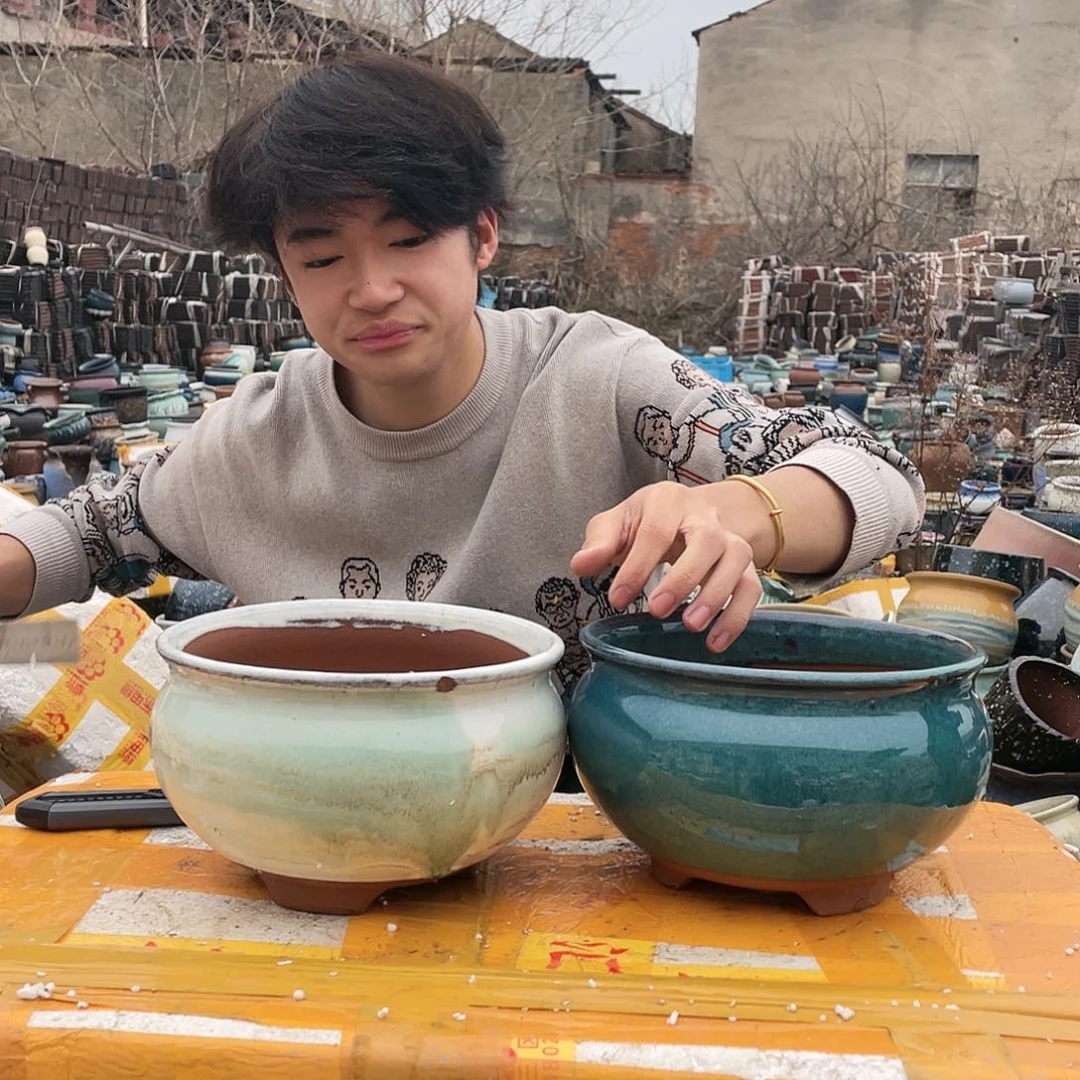 宜兴紫砂粗陶花盆