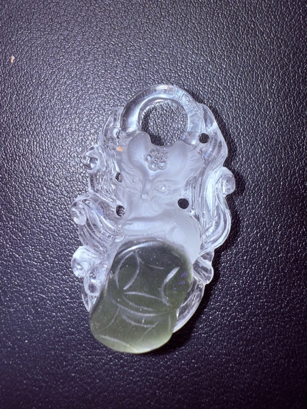 天然绿幽灵狐狸吊坠