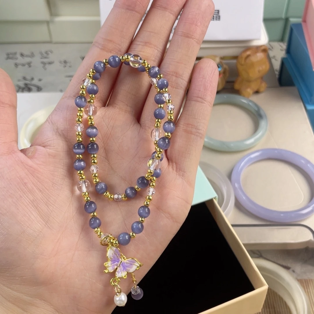 针钠钙石手饰银S925镀金镶嵌