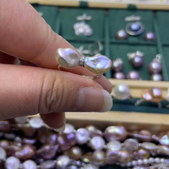 淡水珍珠戒指银S925镶嵌