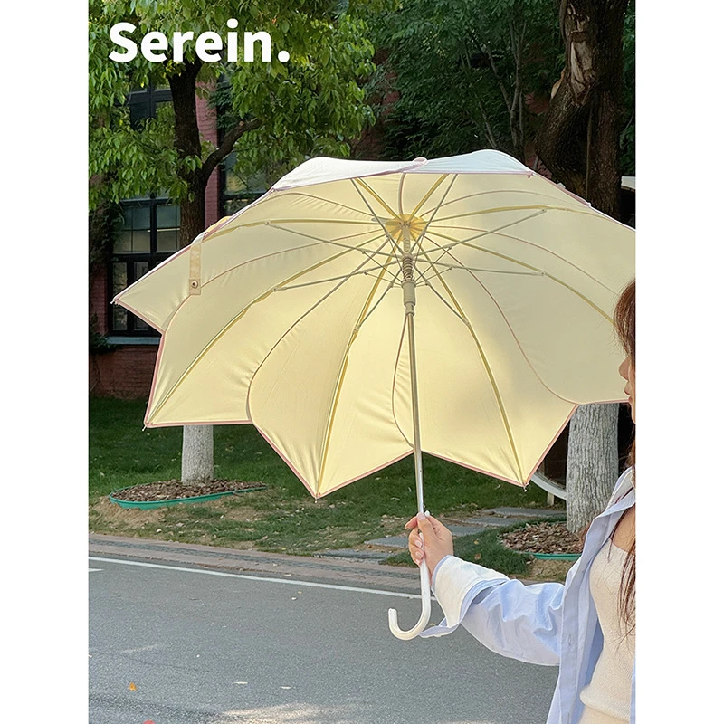 【视频同款】自动花瓣长柄伞晴雨伞两用女加大加固抗风便携高颜值