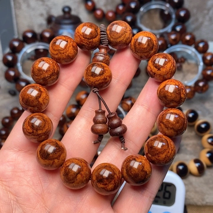 黄花梨/降香黄檀福*莱紫油梨成品加工手串