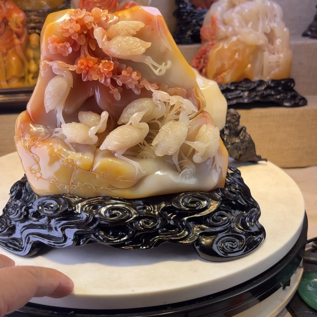 寿山石摆件好好着