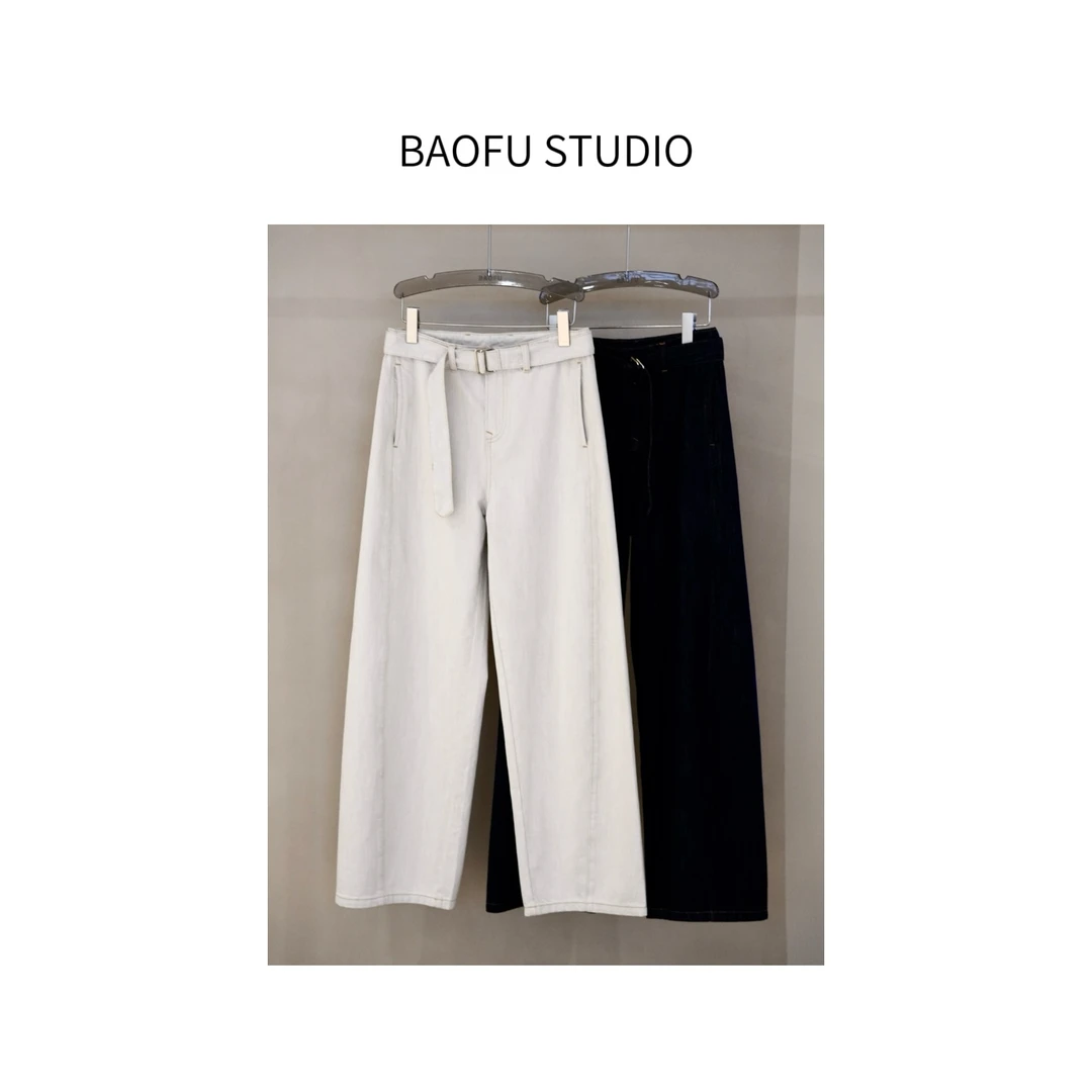 BAOFU studio | 自由丹宁复古休闲牛仔裤舒适强修饰腿型香蕉裤