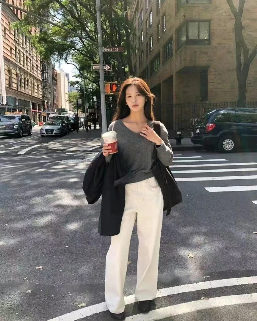 小雅姐姐 【白牛】春季新款高腰宽松百搭阔腿裤IL99