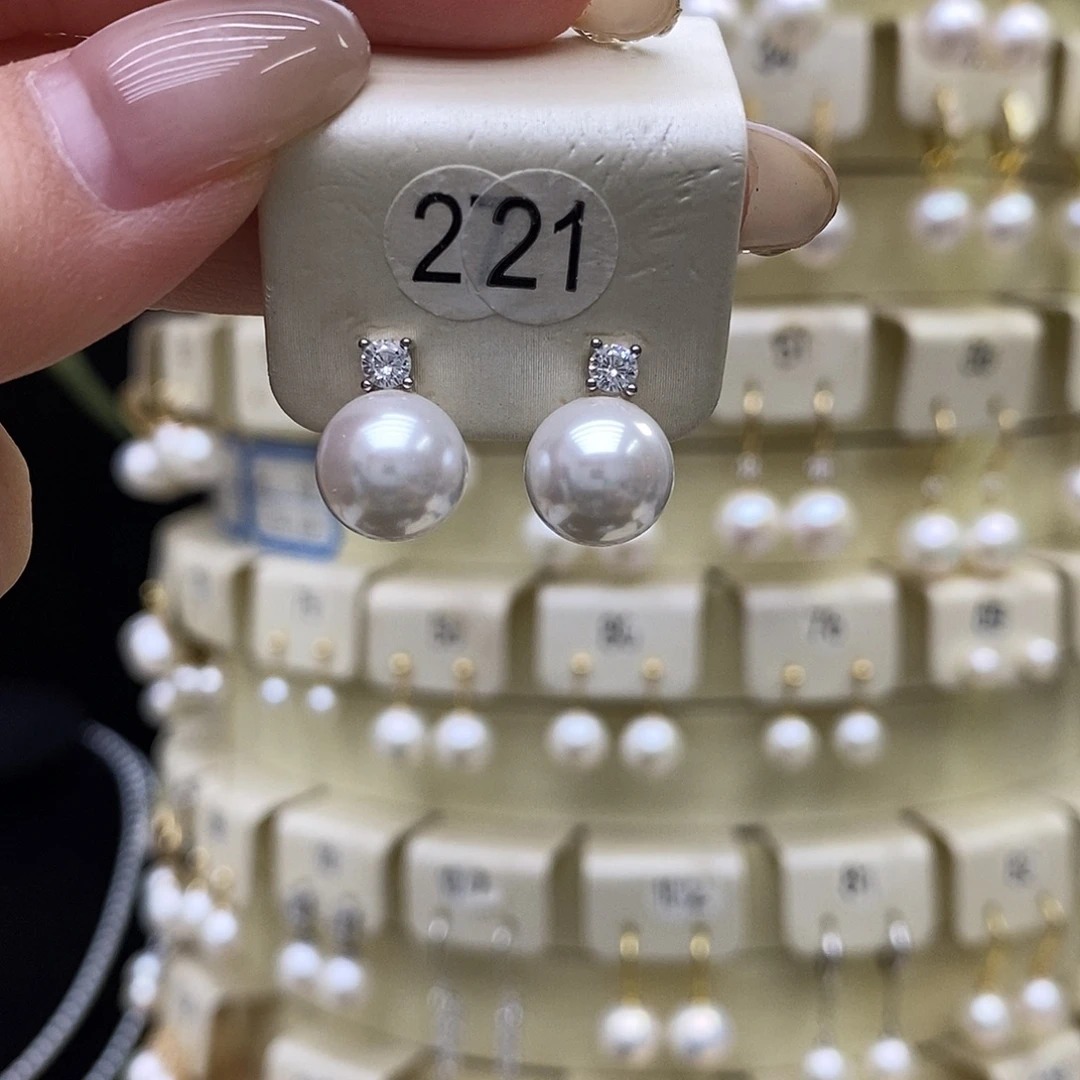 耳饰淡水珍珠银S925镶嵌