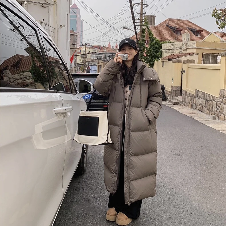 2025新款百搭羽绒服冬韩版极简小众保暖加厚大被子长款时尚外套女