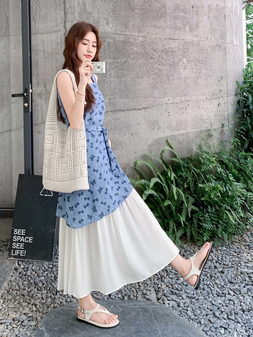 夏季新款韩版连衣裙显瘦气质复古小众温柔风甜美时尚减龄裙子女