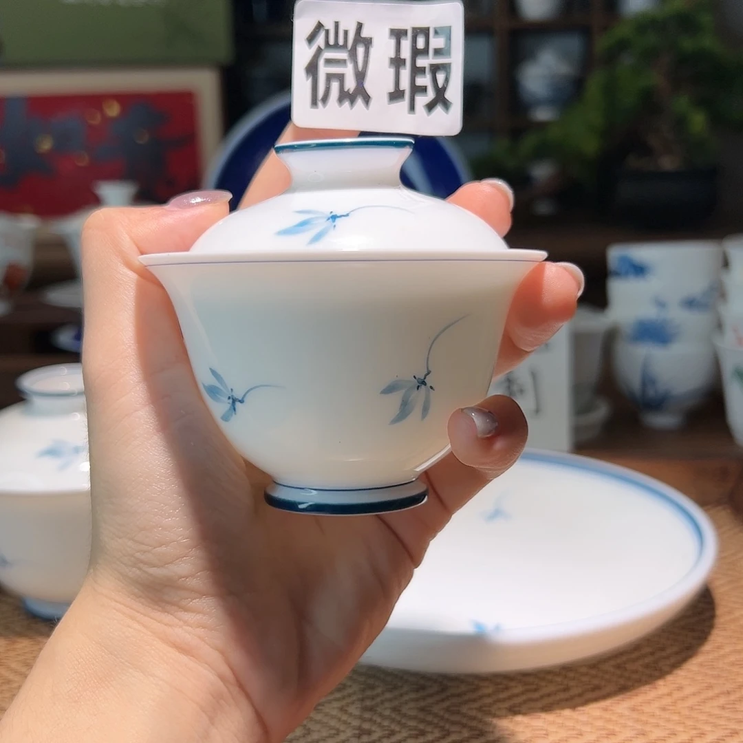 【闪购商品】微瑕 手绘 盖碗 小