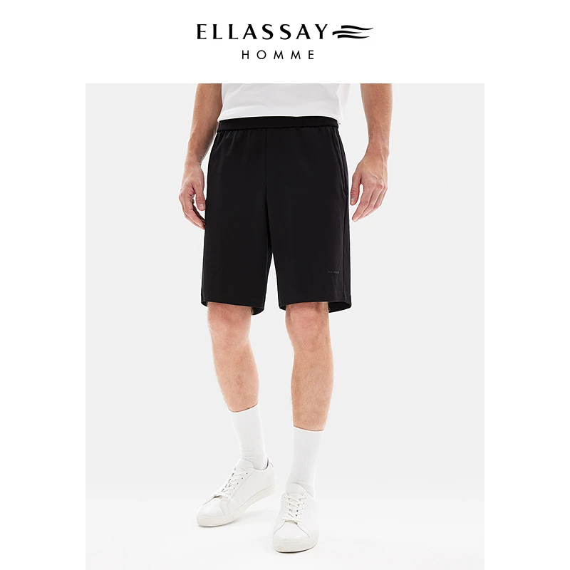 ELLASSAY歌力思男装25年新款优质原棉透气运动风短裤EME362K03800
