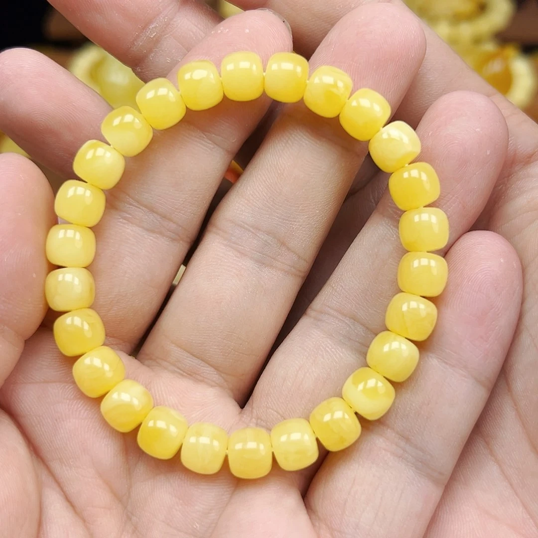 蜜蜡未镶嵌珠宝奇石单圈8.6mm，9.8克