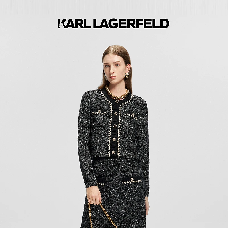 【官方】KARL LAGERFELD卡尔拉格斐2025春季新款开衫老佛爷M21E2210