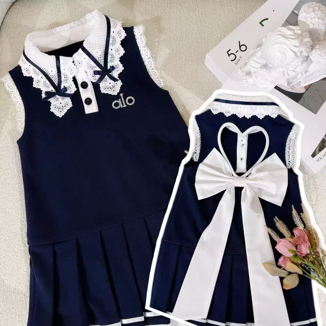 女童无袖连衣裙夏季2025新款夏日Polo领女孩宝宝儿童夏装公主裙子