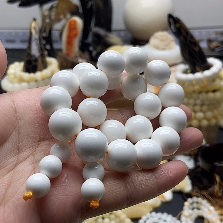非金属贝壳贝雅轩工艺品全白手持1.4