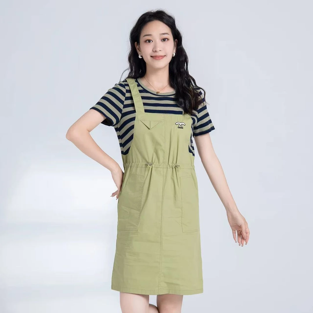 【JX027两色背带气质裙】M多多专属2025裙子洋气显瘦中长款连衣裙