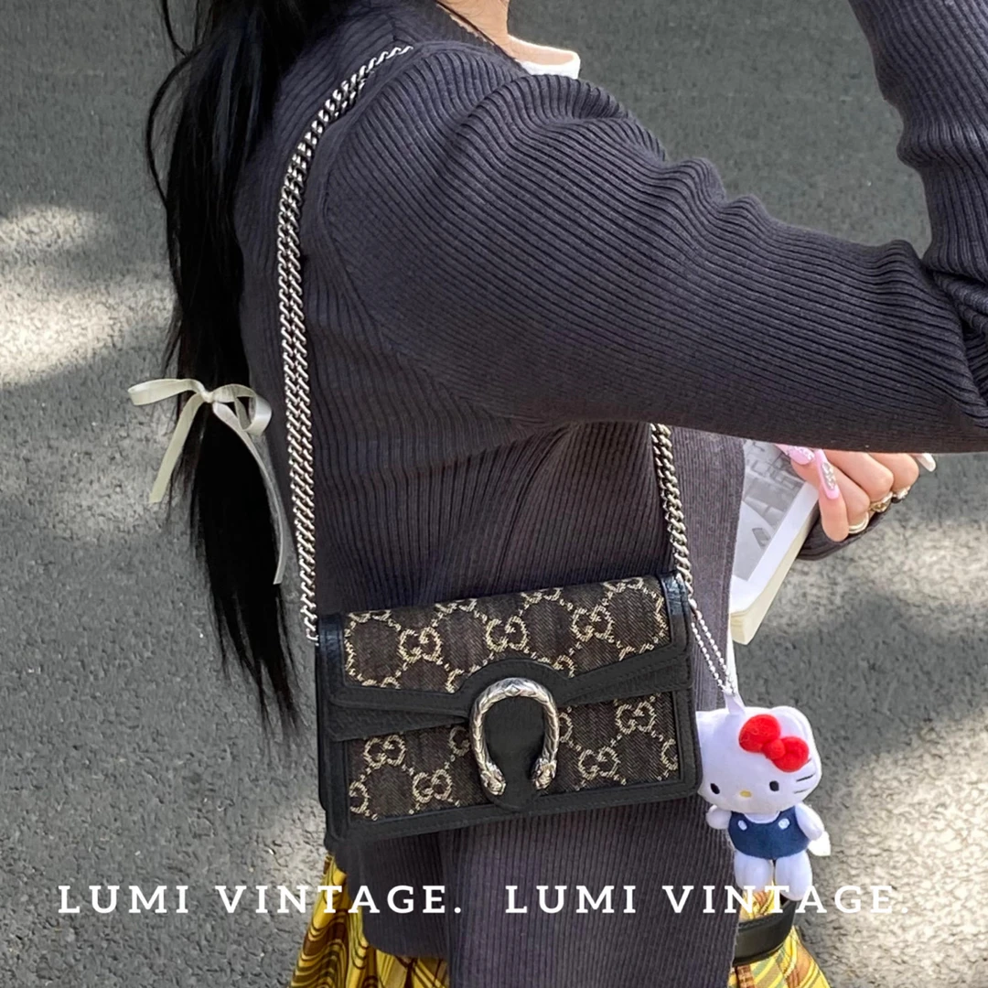 95新 GUCCI/古驰 Lumi包展-丹宁酒神mini单肩包