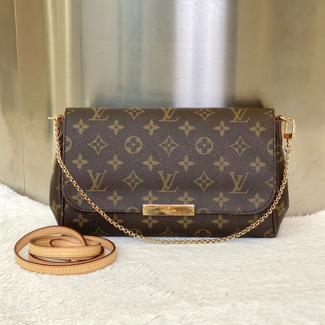 99新 LouisVuitton/路易威登 古有98新LV挚爱中号老花斜挎包5616