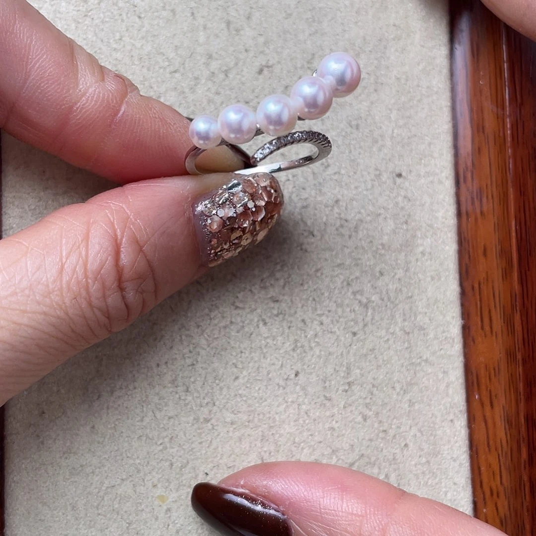 银S925镶嵌海水珍珠戒指