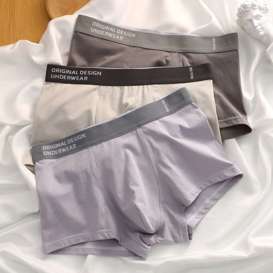 贾鲁萨加高端时尚秋季男士纯棉透气抗菌中腰潮流运动吸汗平角内裤