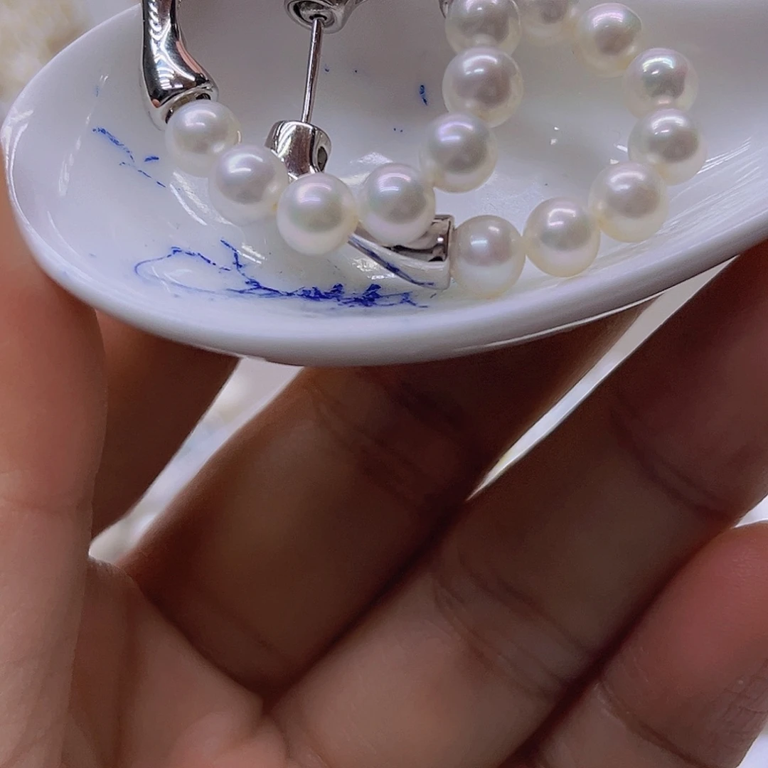 银S925镶嵌吊坠或者耳钉淡水珍珠