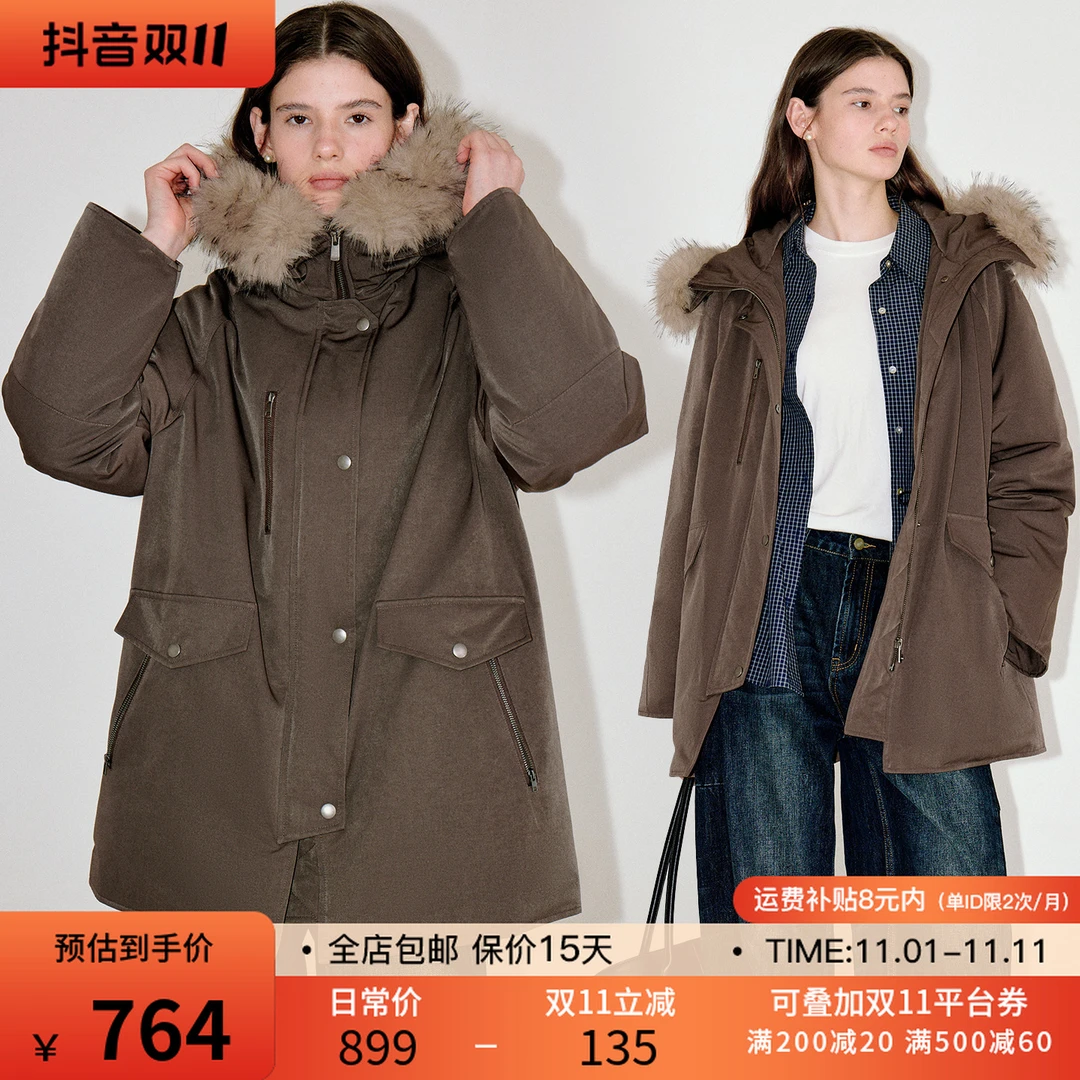 范洛Fano 90白鸭绒“可拆卸毛领”锁温防风派克FD25Y001