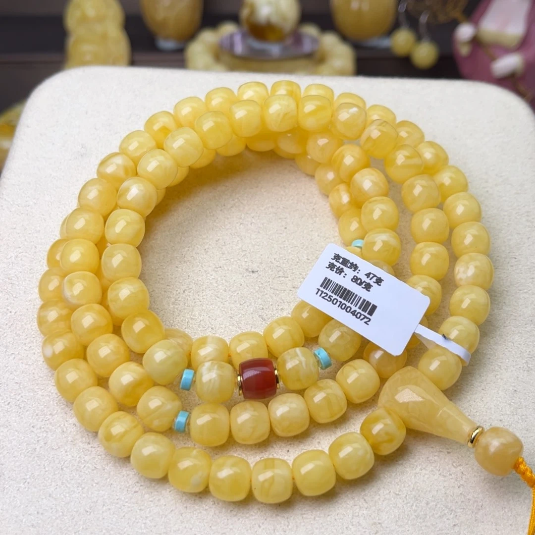 蜜蜡颈饰未镶嵌8+老型108