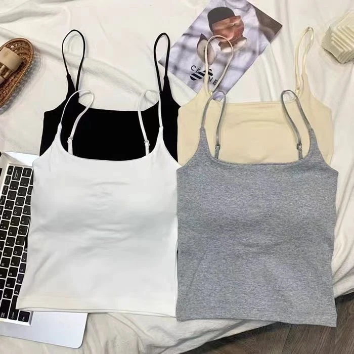 【新春上新】女美背一体内搭外穿打底修身显瘦吊带上衣白色女