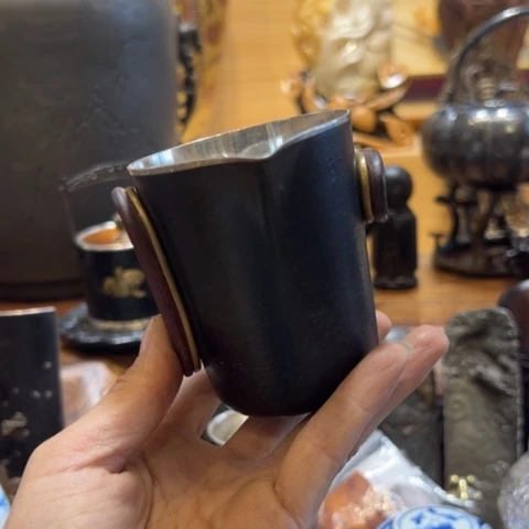 蜜安罐瓷香炉锡茶则