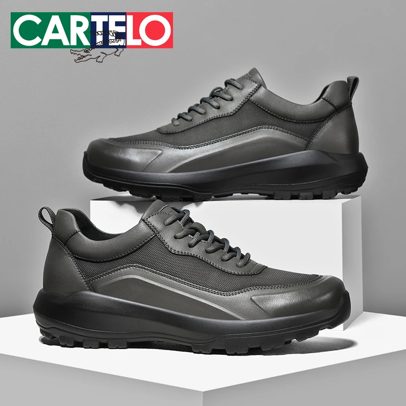 卡帝乐鳄鱼男士真皮皮鞋秋季防水防滑厚底舒适防臭爸爸商务休闲鞋