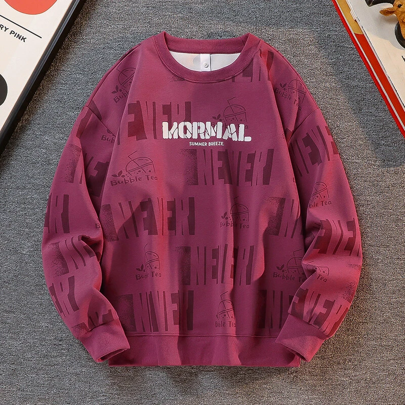 常规款T恤圆领棉卫衣男士打底衫大码秋装宽松休闲学生青年春秋季