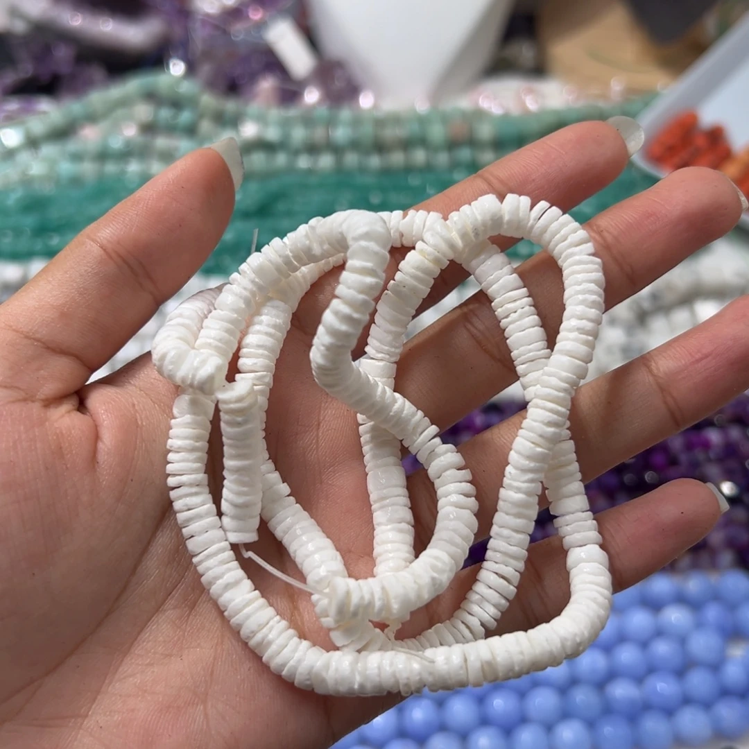 玛瑙/玉髓合金珠宝半成品Y235螺隔片70cm一条