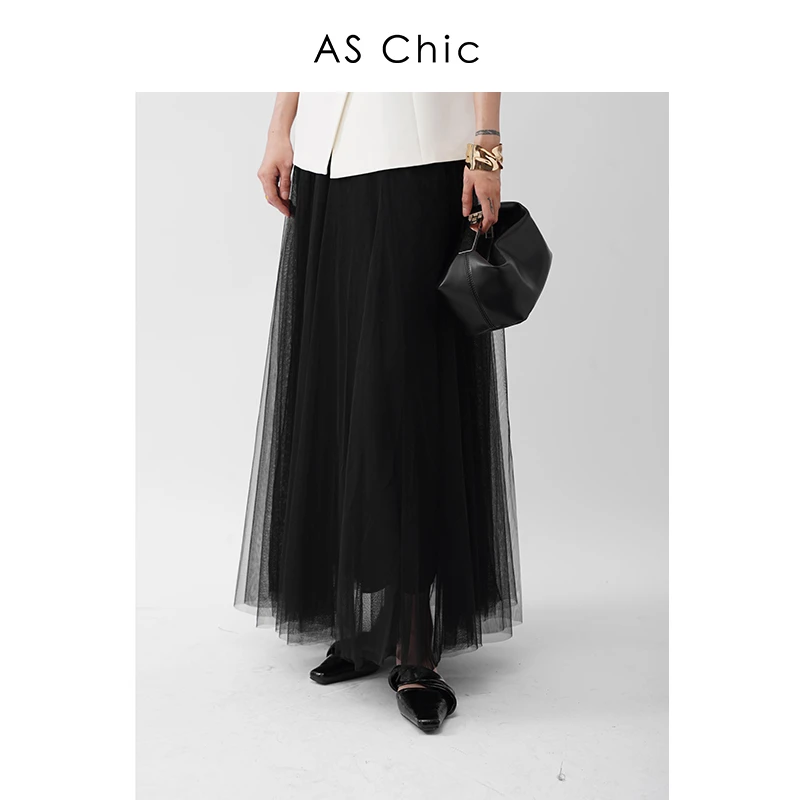 ASChic重磅高腰衣服显瘦A字长裙AS5411