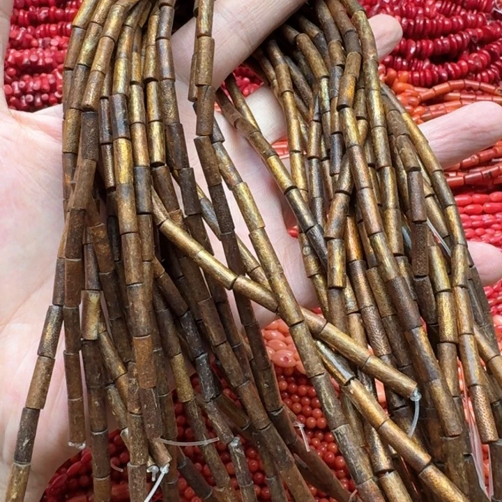 合金玛瑙/玉髓珠宝半成品一条4x12mm金柳