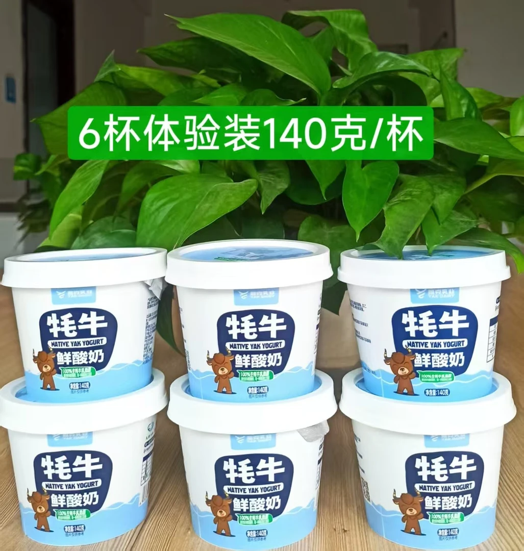 四川阿坝红原雅克乳业牦牛鲜酸奶6杯140克/杯