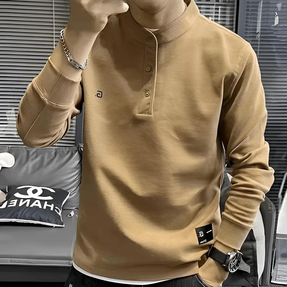 修身潮流百搭卫衣男2024春季新款字母纯色韩版宽松长袖青年款