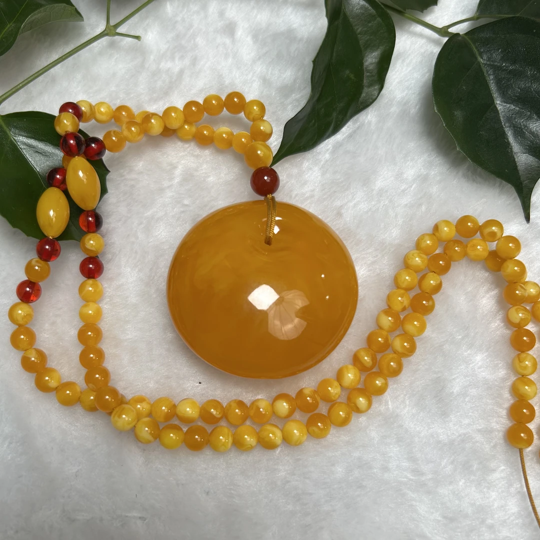 W131藏族精工蜜糖红公主扣珠珠链