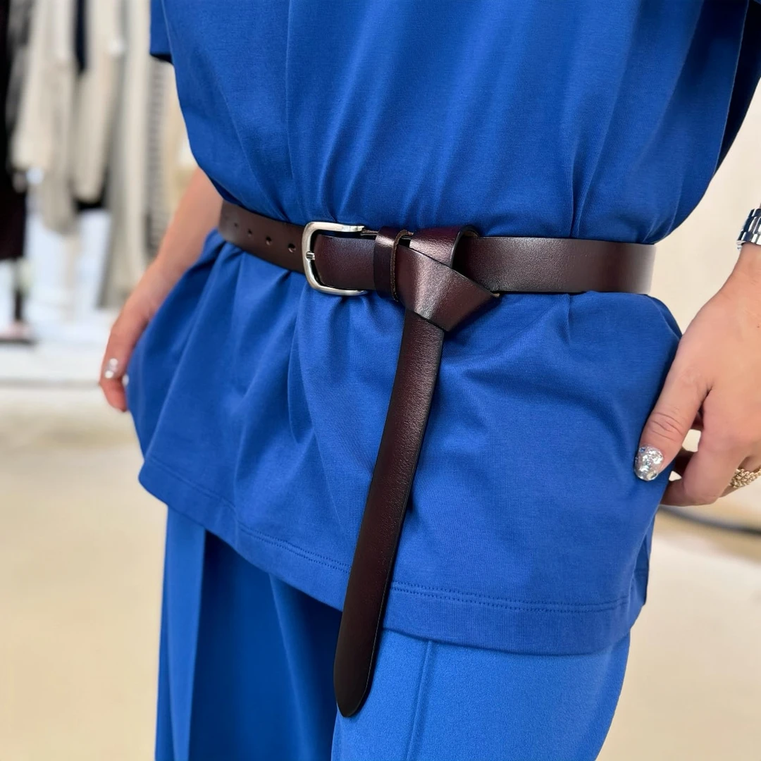 【顾文婷推荐】eonniya 红棕色纯牛皮腰带