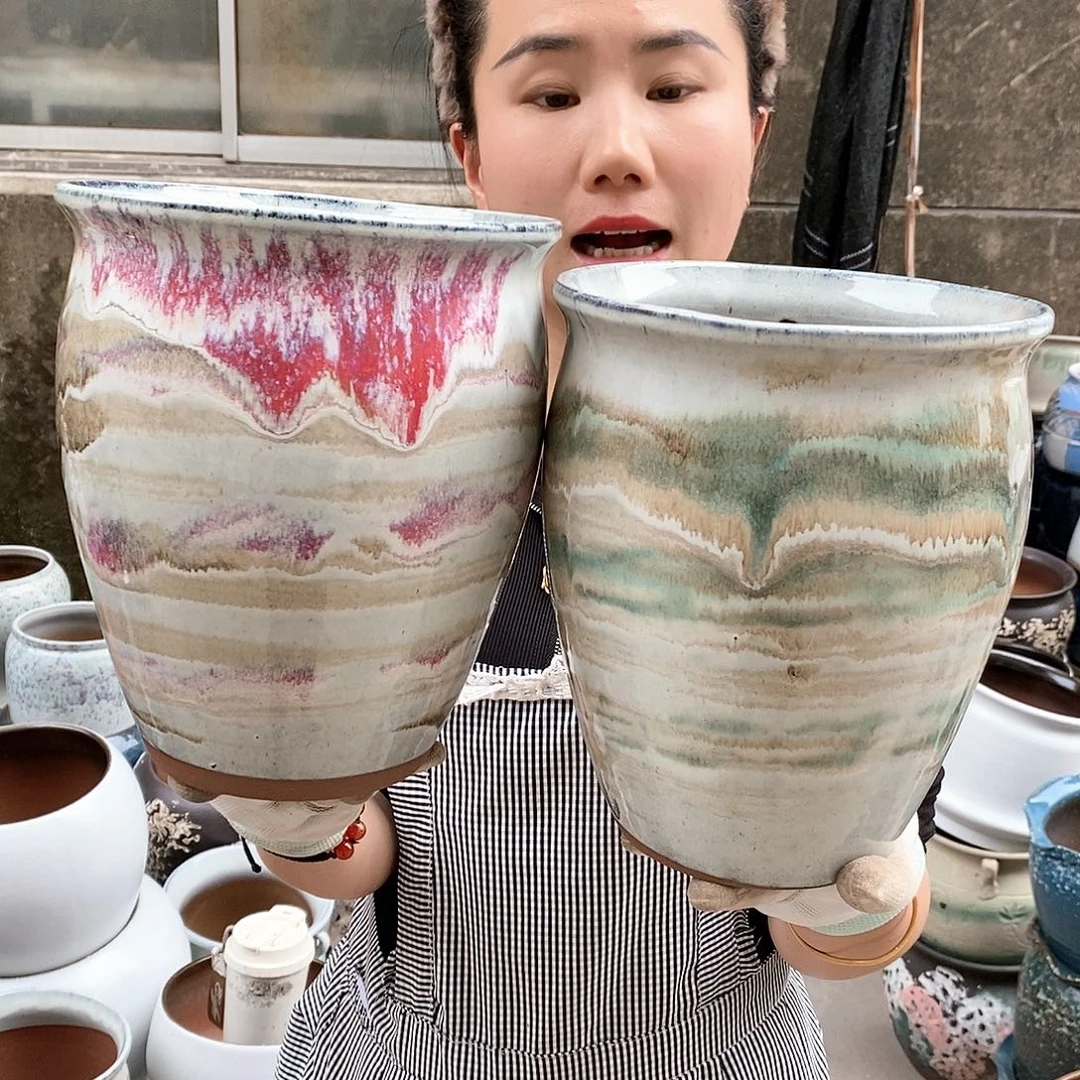 紫砂花盆正品口18高22