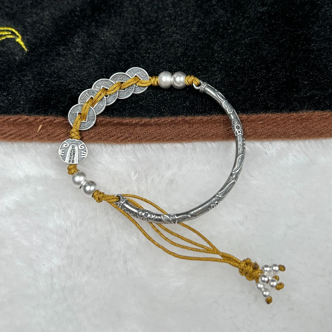 足银手链 半镯五路财神手链(哈利严选)