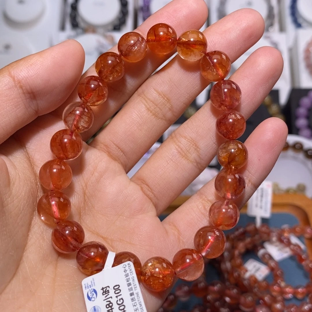 【闪购商品】水晶手链未镶嵌*️****红胶花9.9mm