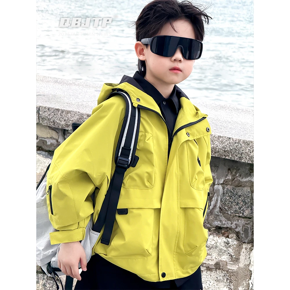 Q宝家童品9月新款 男童外套夹克儿童秋款防风上衣时尚百搭户外衣