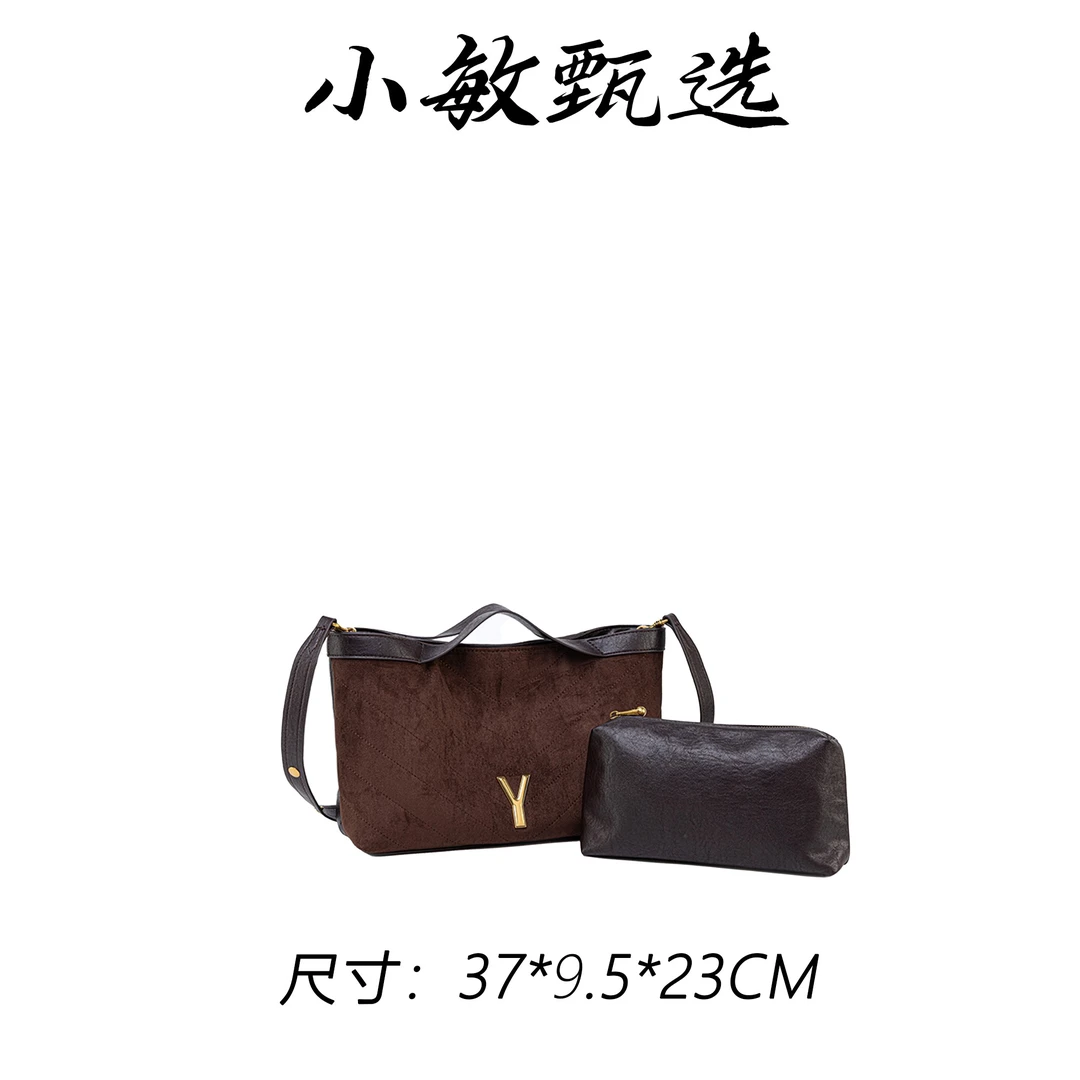 【小敏精选】渠道货QYX-98087-1-巧克力简约大气新款女士手提包