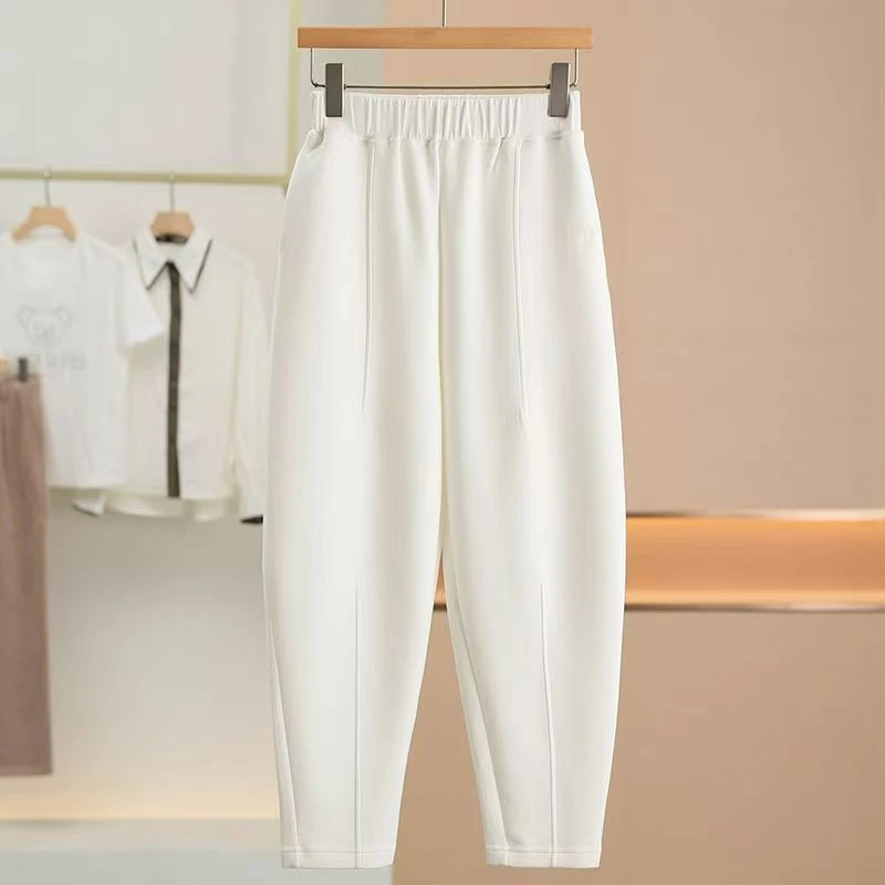 #2303 运动松紧腰宽松加厚哈伦裤秋冬纯色小脚休闲裤