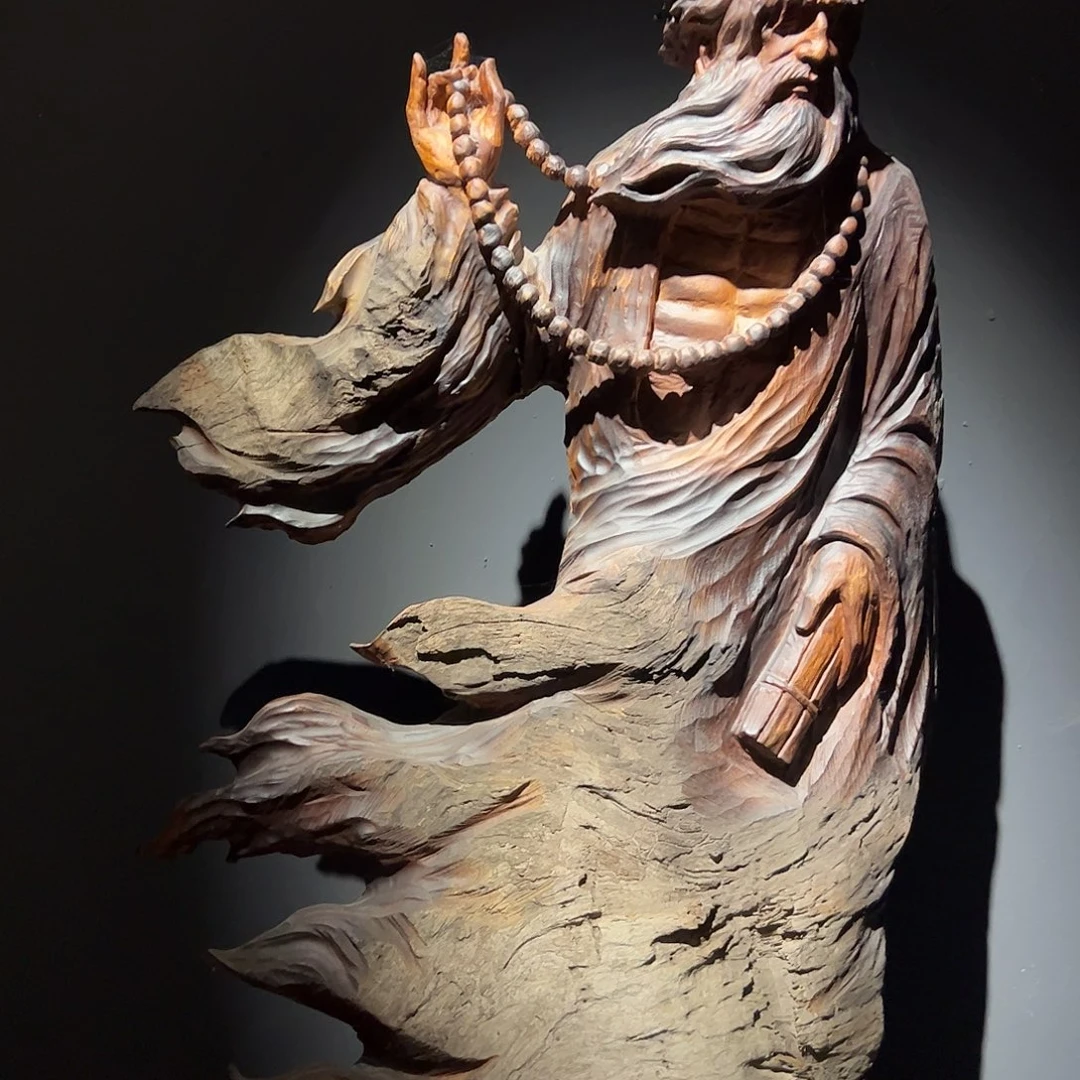 捞***叔香榧木香樟木根雕达摩