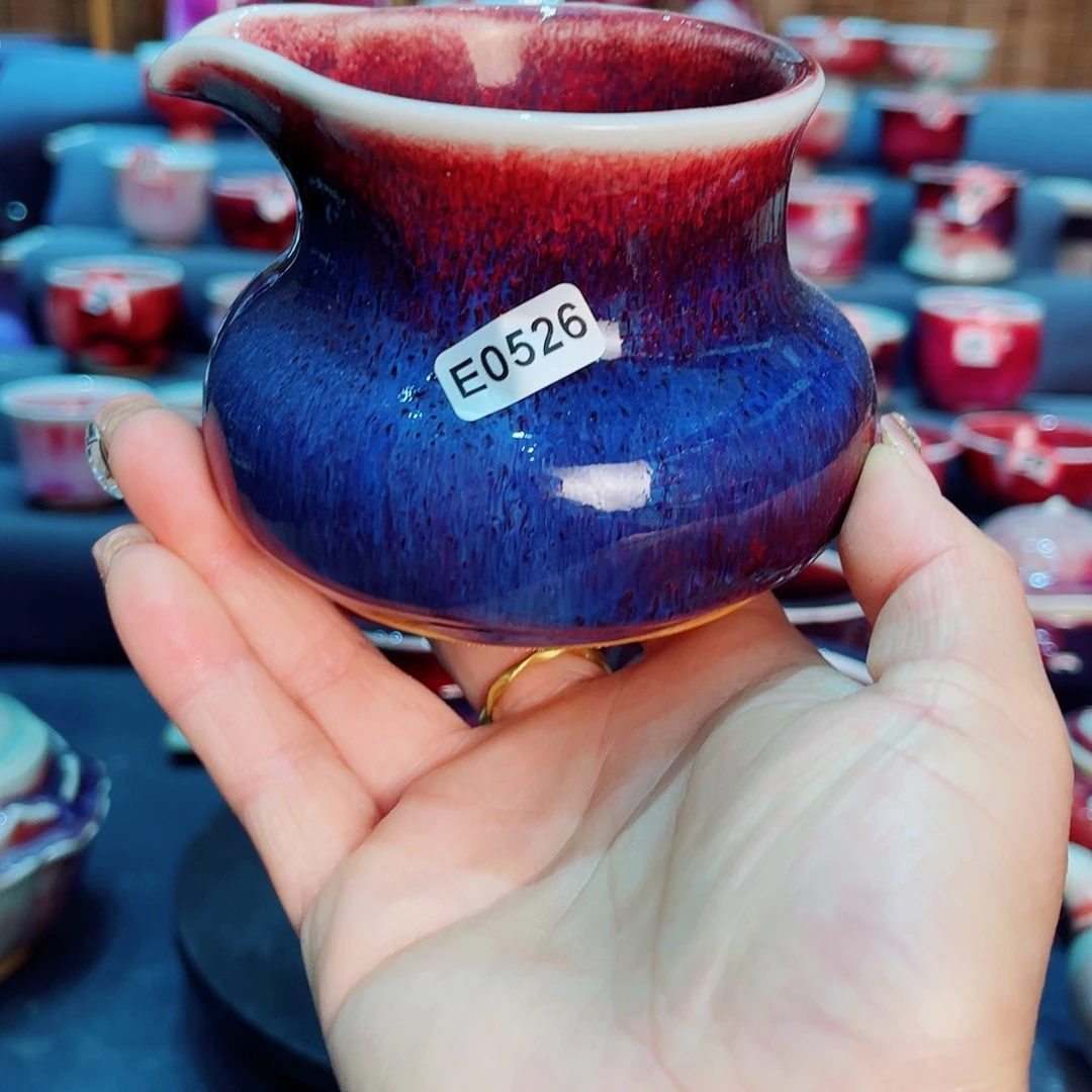 瓷片微瑕钧瓷主人杯摆件工艺品