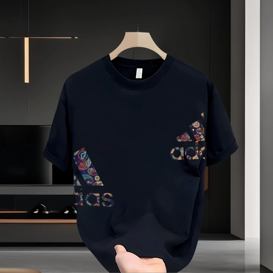 重磅2025夏季短袖痞帅慵懒风男装时尚休闲百搭宽松圆领印花T恤潮