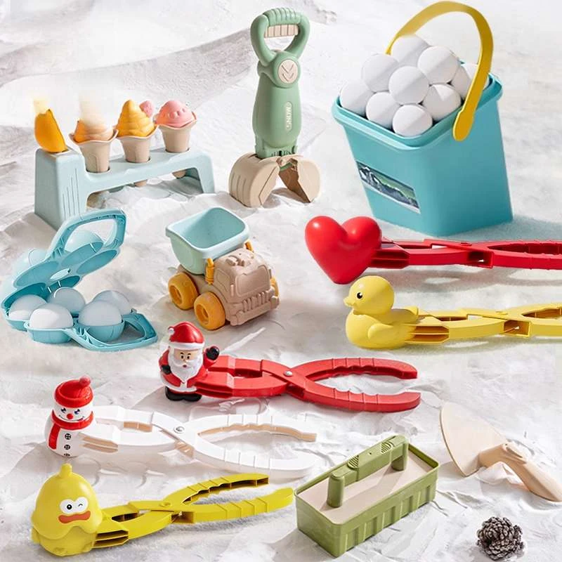 雪球夹子儿童玩雪工具装备套装冬天夹雪神器打雪仗堆雪人模具玩具