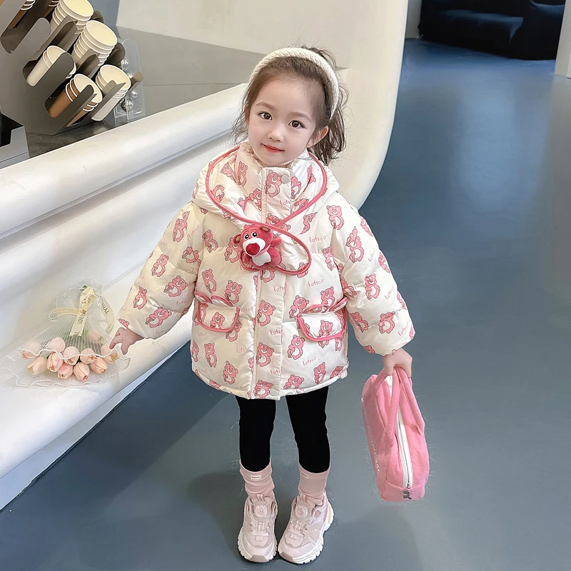 女童羽绒服冬装2025新款宝宝秋冬外套洋气儿童冬季加厚白鸭绒棉服